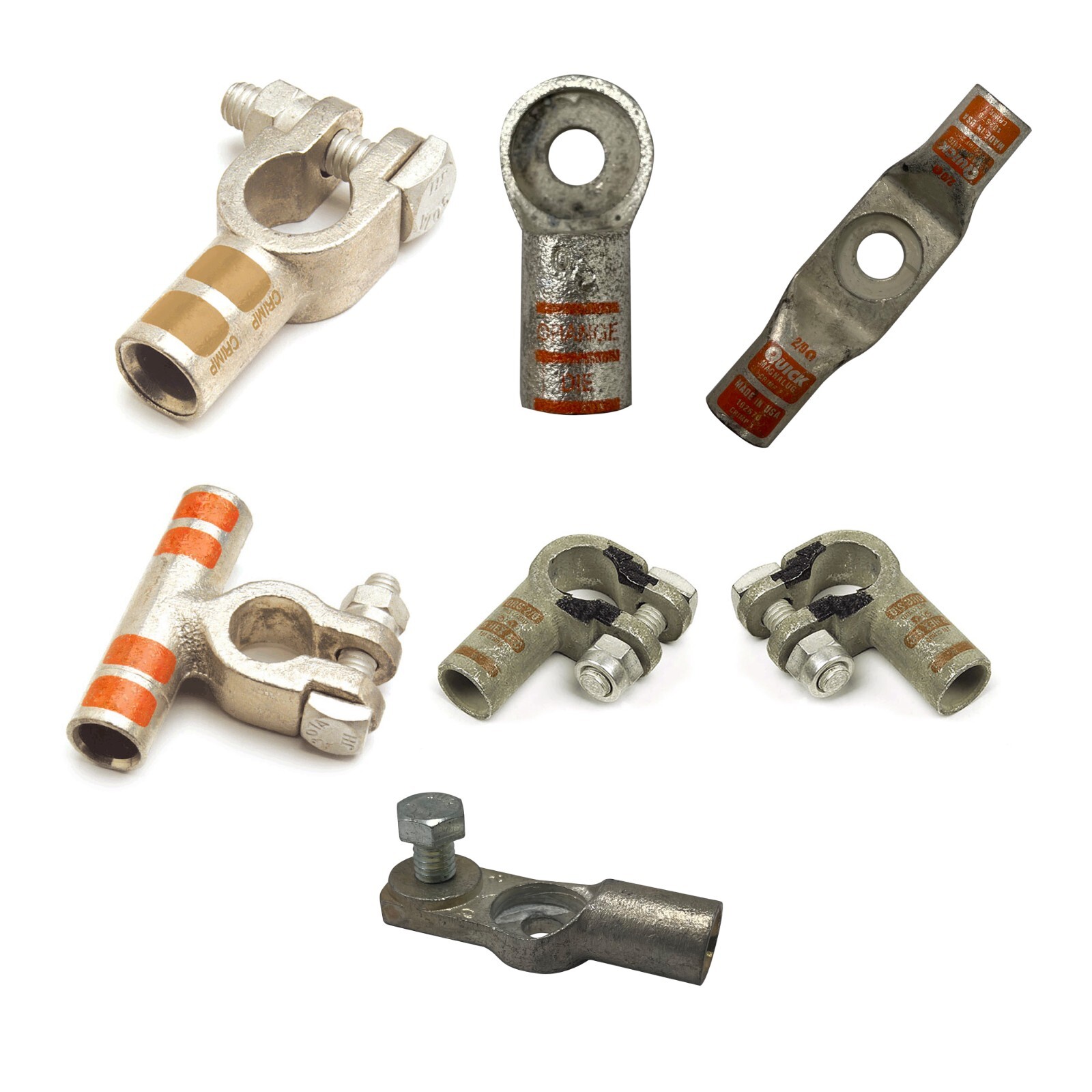 Tinned Copper Battery Terminal Connector Crimp Solder Lot – 6 to 4/0 Gauge – USA