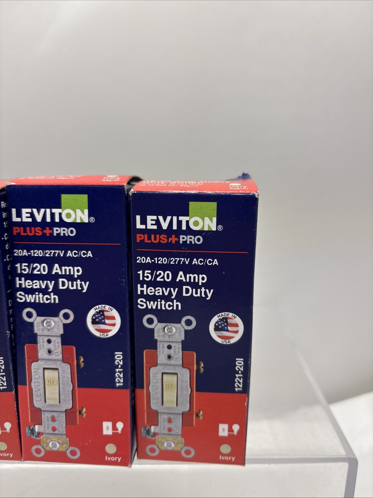 5 X Leviton 15/20 Amp HEAVY DUTY Switch – IVORY 1221-20I (B20