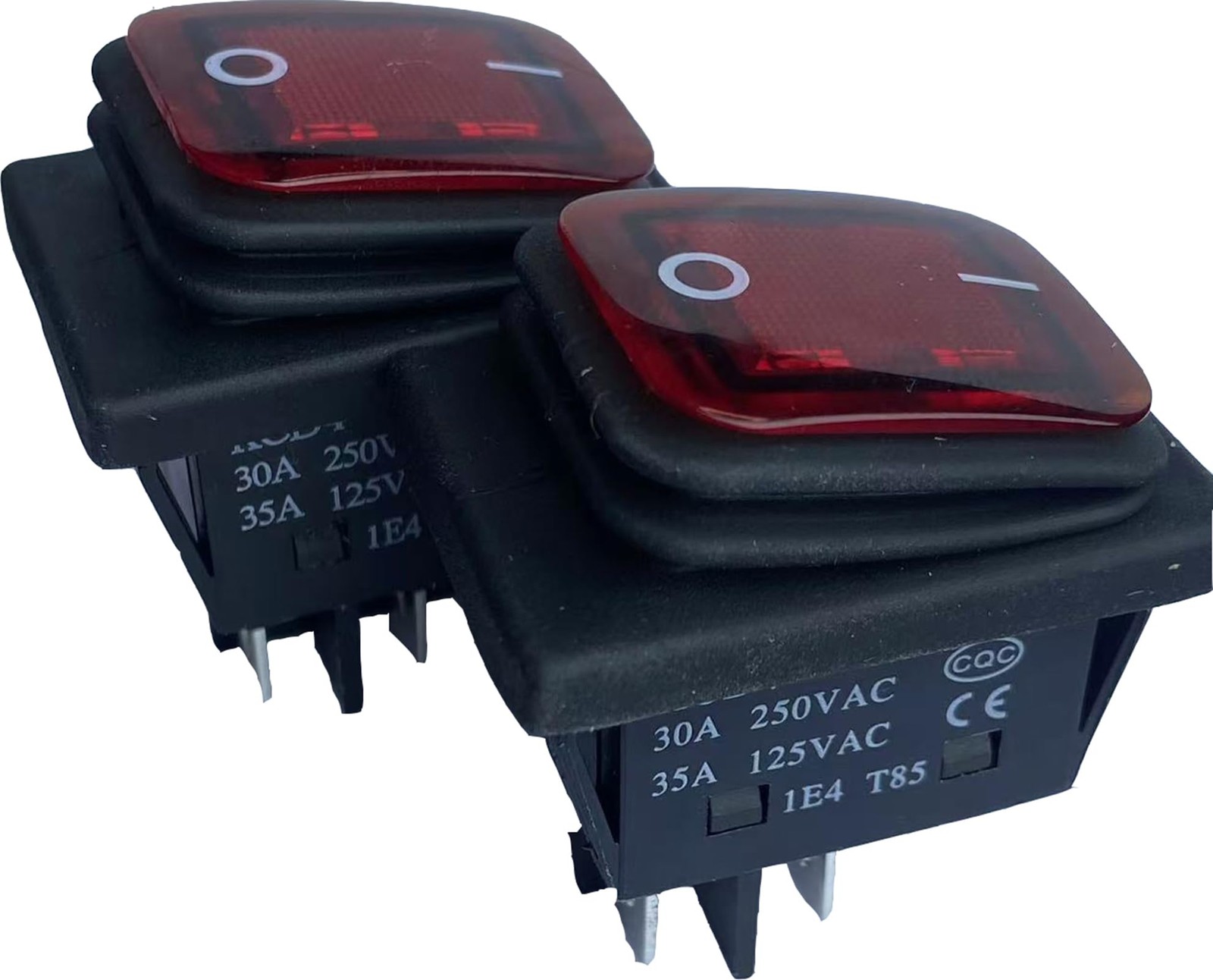 Ghsretore Pack of 2 30A Power Switch 125V/250V AC Boat Rocker Black