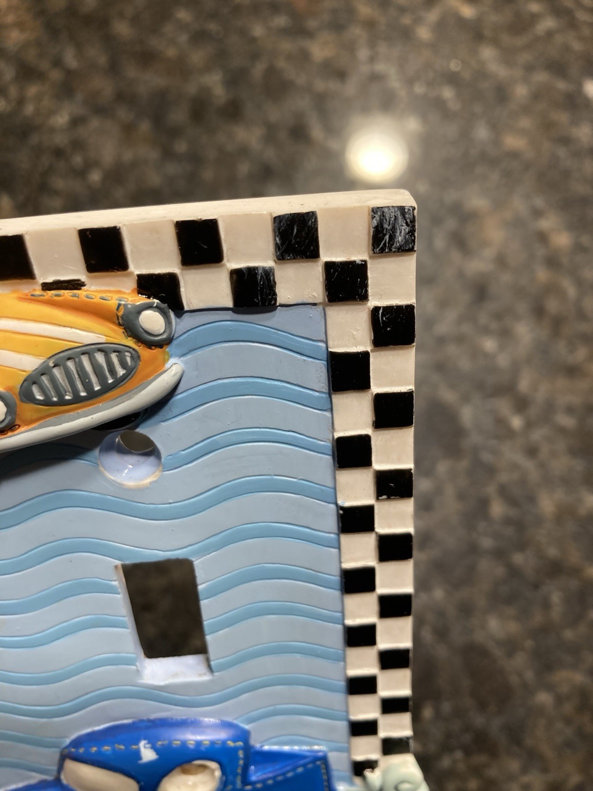 Vintage Borders Unlimited Double Pull Switch Cover Race Cars Hot Rod Garage 🚗