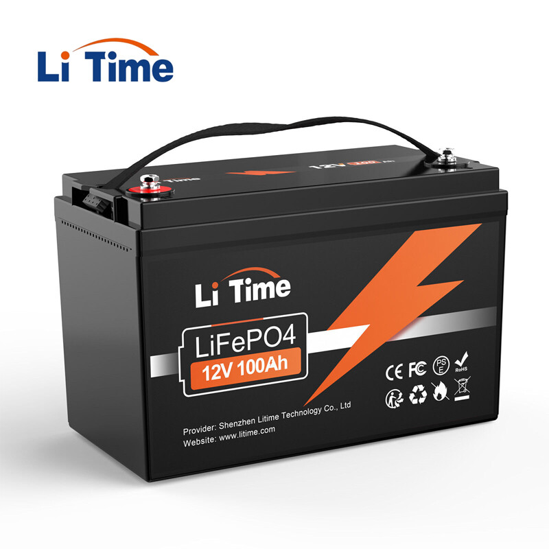 LiTime 12V 100Ah LiFePO4 Lithium Battery 1280Wh for RV Solar Marine-Refurbished