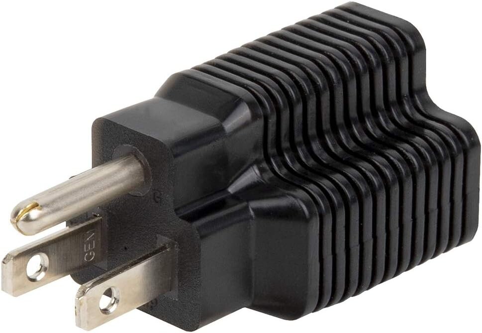 4-In-1 15 Amp Household AC Plug to 20 Amp T Blade Female Adapter Nema 5-15P New