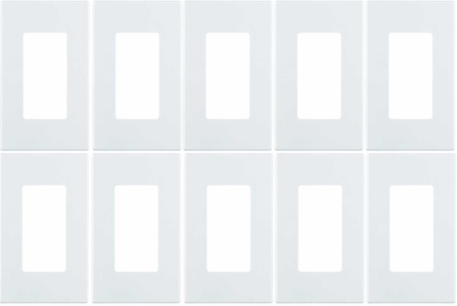 80301-SW 1-Gang Decora Plus Wallplate Screwless Snap-On Mount (10 Pack White)