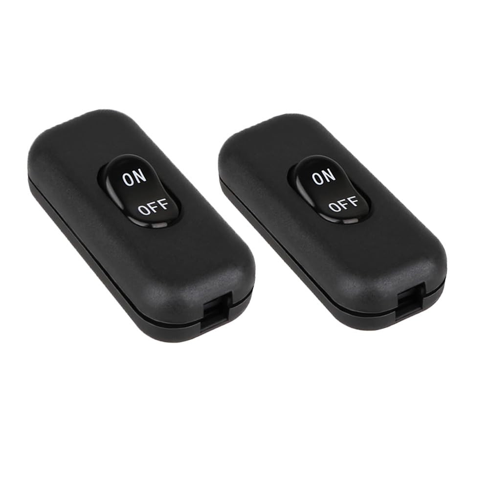 2PCS Inline Cord Switch, On/Off Lamp Control Appliance Switch Rocker AC120V 10A,