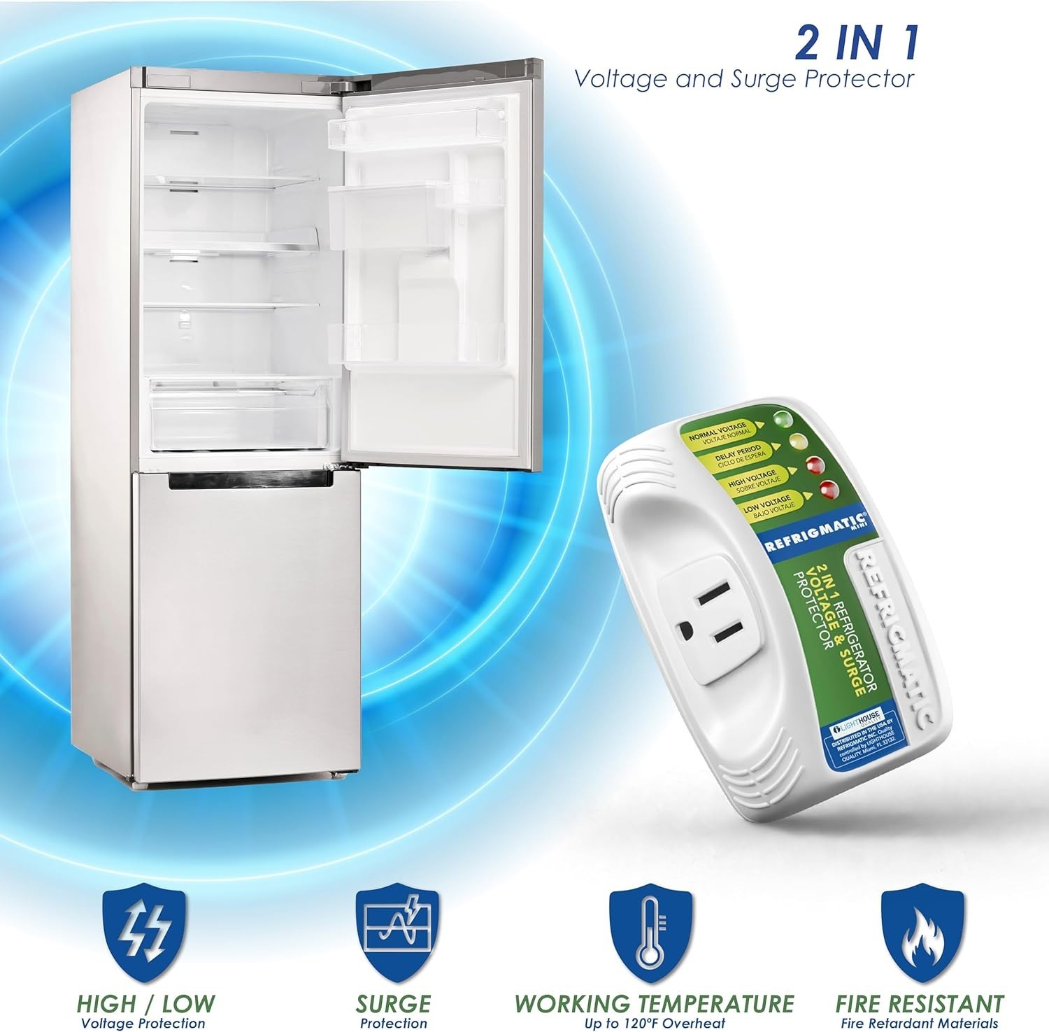 WS-36300 Electronic Voltage & Surge Protector for Refrigerators PK2