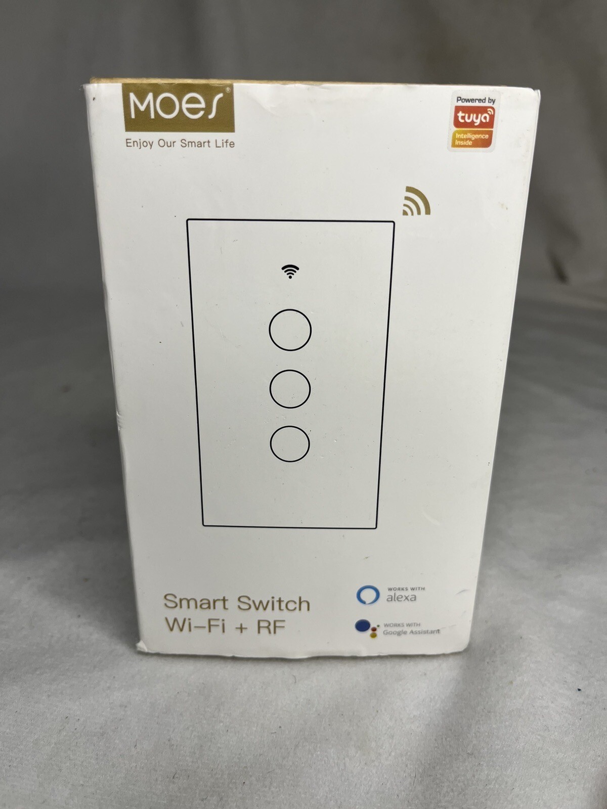 MOES Wi-Fi Smart Switch 3 Gang 90-130V White WS-US-L (Single Live)