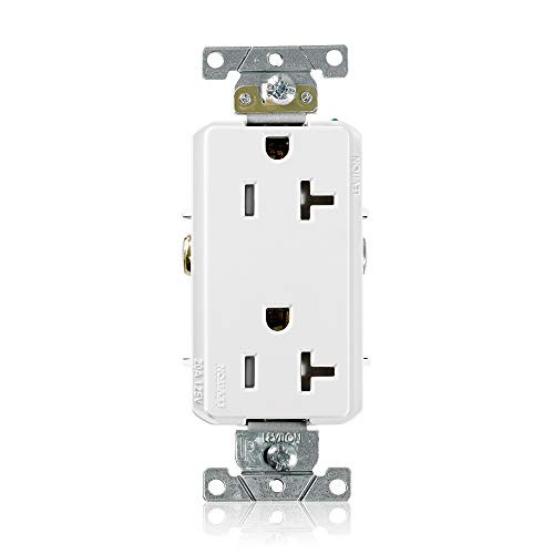 Leviton 20 Amp Tamper Resistant Decora Duplex Outlet White Heavy Duty Electrical