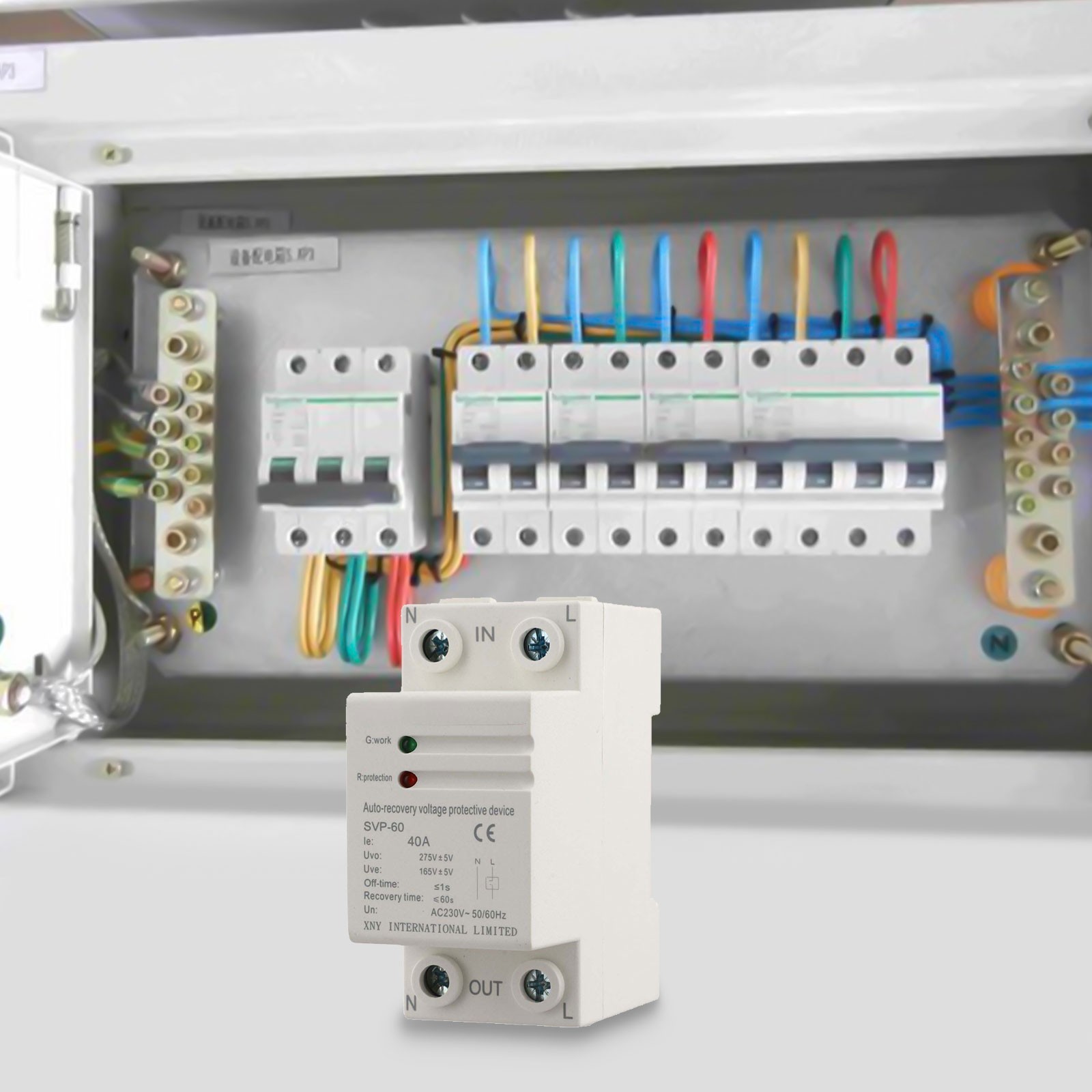 Residential Single Phase Voltage Current Protector Overvoltage Undervoltage