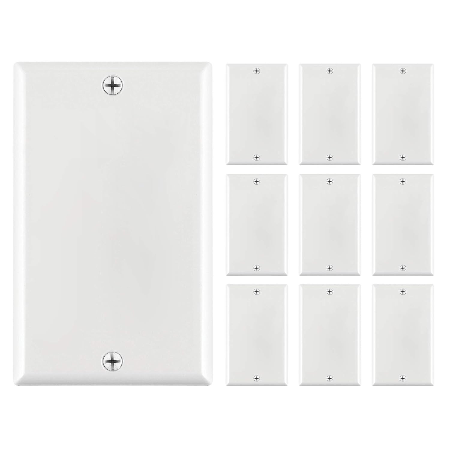 – 1 Gang Blank Wall Plate, Standard Size, Polycarbonate Thermoplastic Panel GFCI