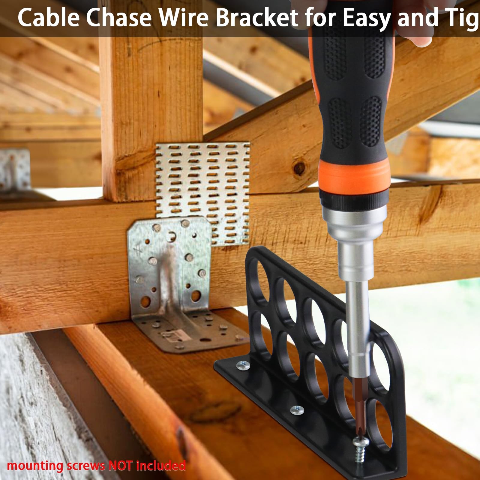 20Pack Cable Chase-Wire Bracket,Cable Support Wire Bracket 20 Pack, Black
