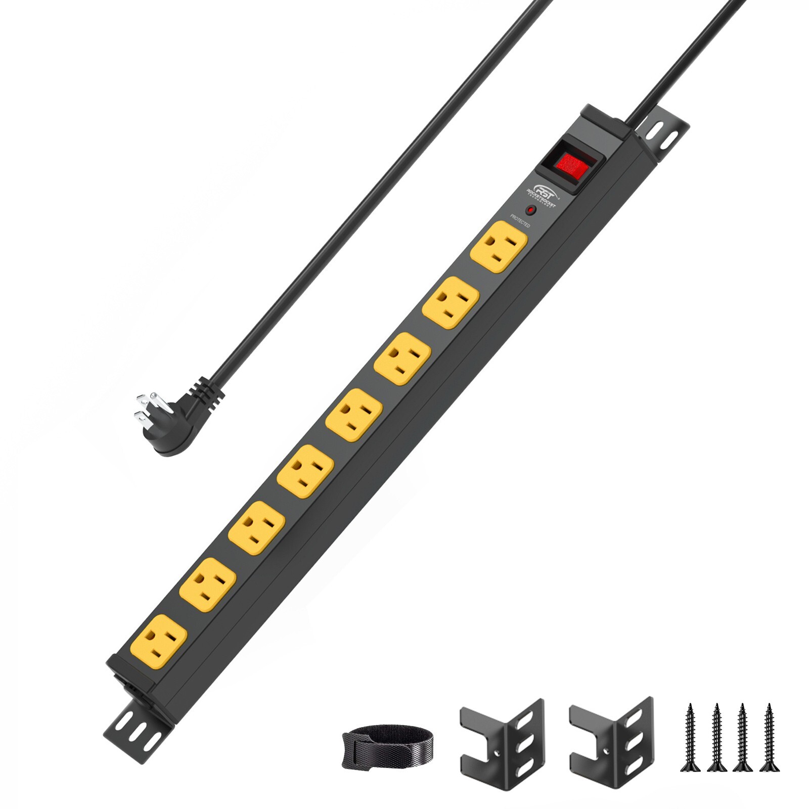 CRST Mountable Long Power Outlet, 2100 Joule Surge Protection, ETL Approved