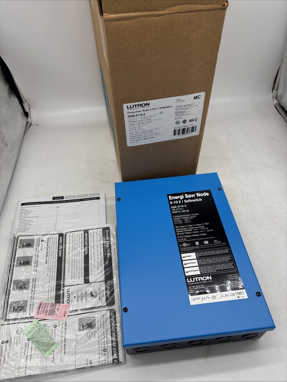 Lutron QSN-4T16-S Energi Savr Node 0-10 V / Softswitch Brand New