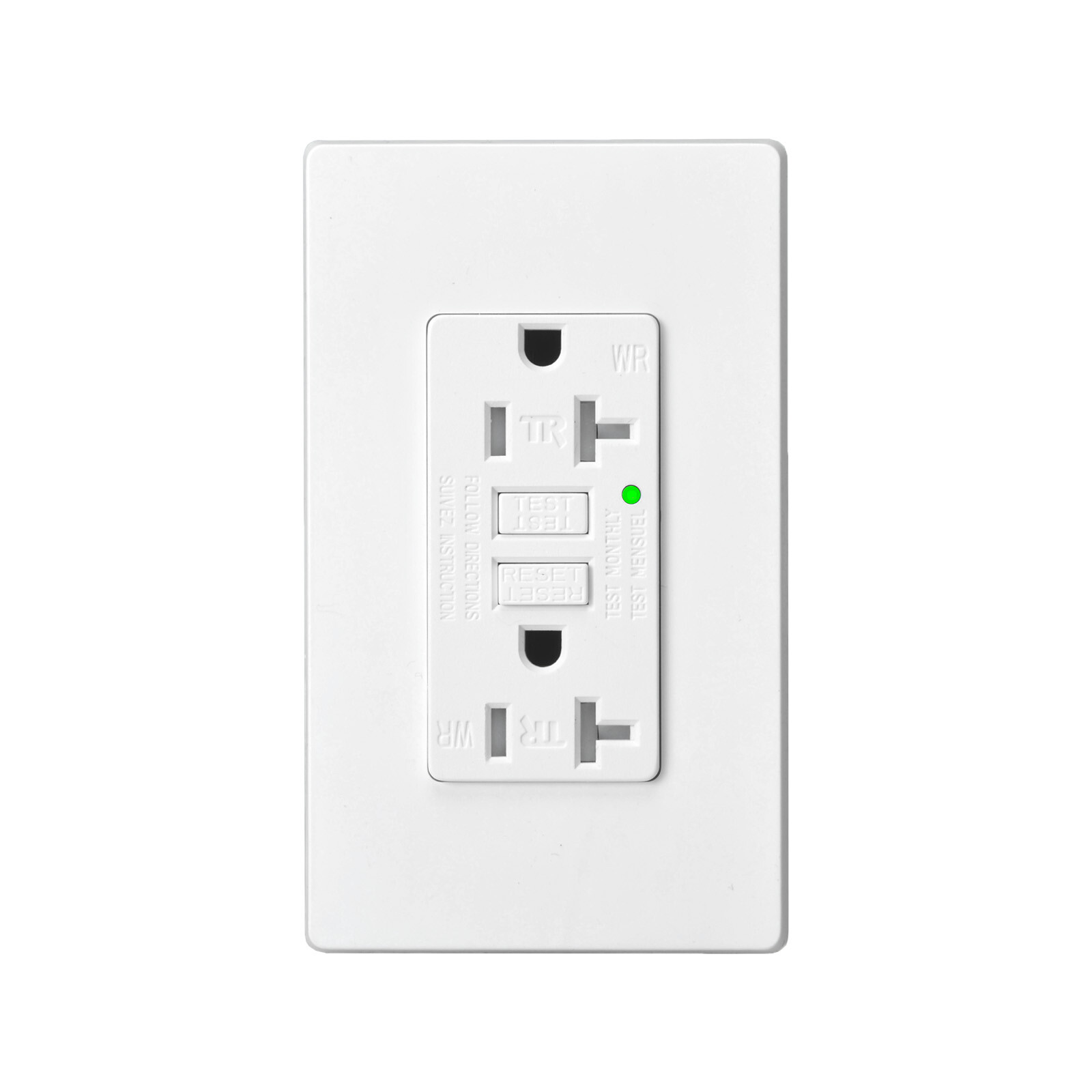 20AMP GFCI Outlet Receptacle Tamper Resistant – ETL Listed, White GFI TR WR GFCI