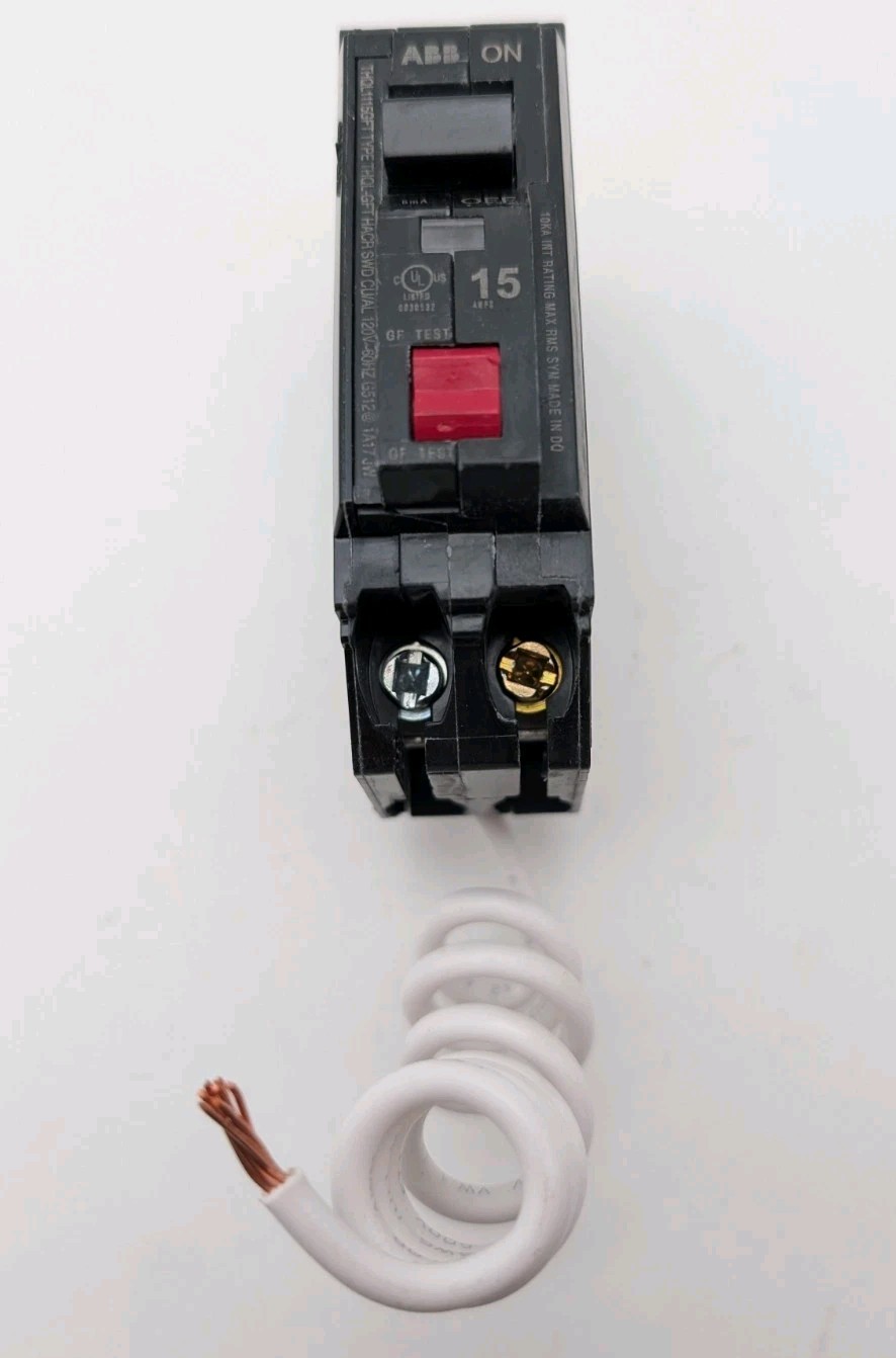 ABB 15 Amp Single Pole Ground Fault Breaker with Self-Test THQL1115GFTA (No Box)