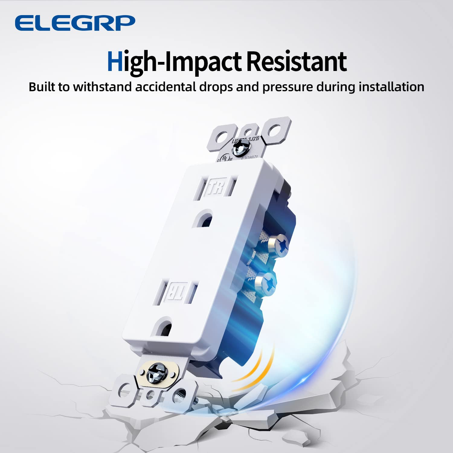 15 Amp Tamper Resistant White Electrical Wall Outlet, 125V, UL Listed, 20 Pack