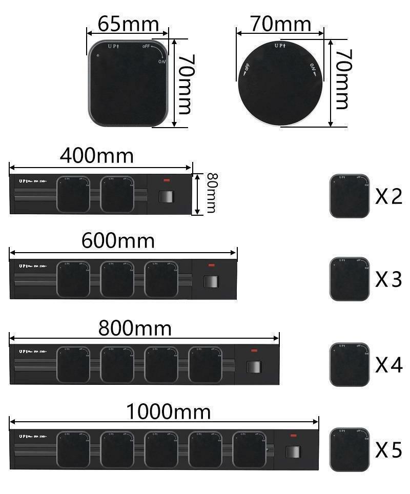 Power Track Socket Electrical Outlet Kitchen Desktop Power Strip Surface Mounted