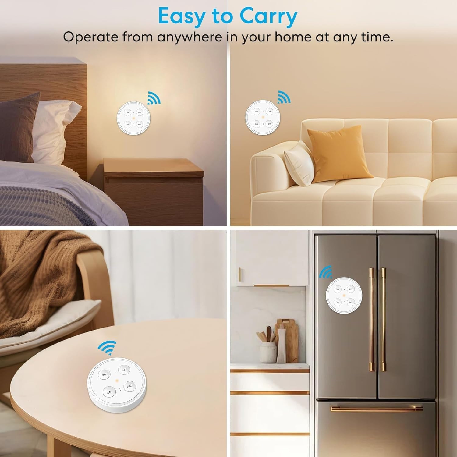 Wireless Outlet 2 Pack – Ergonomic Round Remote Comfort Grip! + Magnetic Wall…