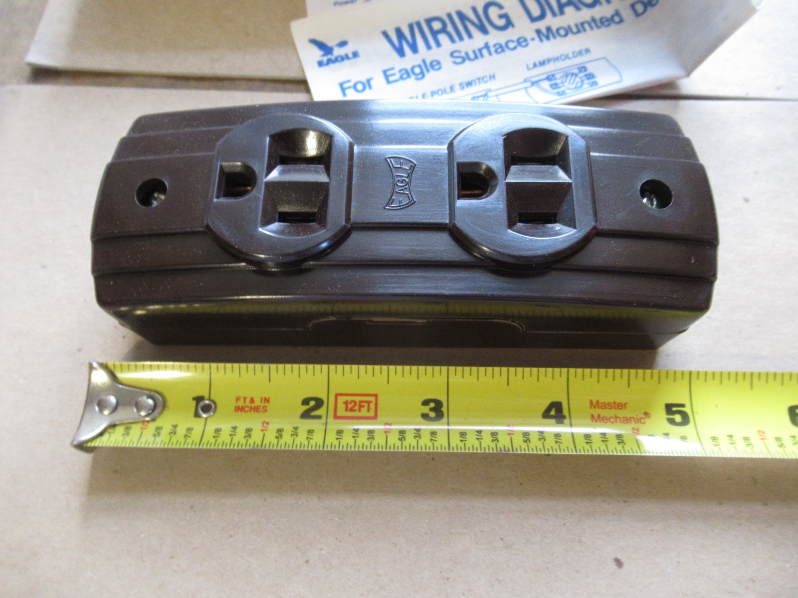 Surface Mount Duplex Receptacle Brown Eagle NIB 15A-125V 2 Pole 3 Wire Grounding