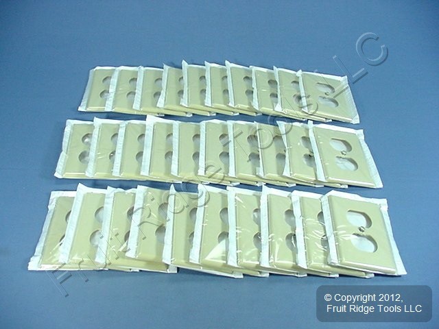 Leviton 86003 Ivory 1-Gang Duplex Outlet Plastic Standard Wallplate Covers 30pcs