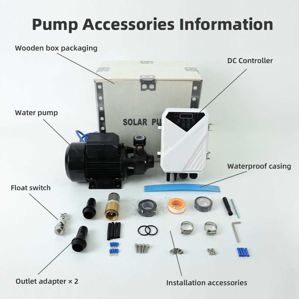 DIFFUL DC Solar Water Ground Vortex Pump Surface Irrigation Farm Garden 550W