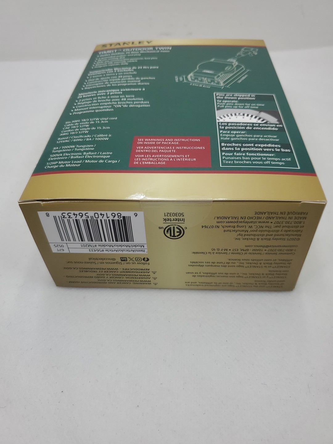 Stanley TimeIt Outdoor Twin 2-Outlet Grounded Mechanical 24 Hr Timer New Sealed