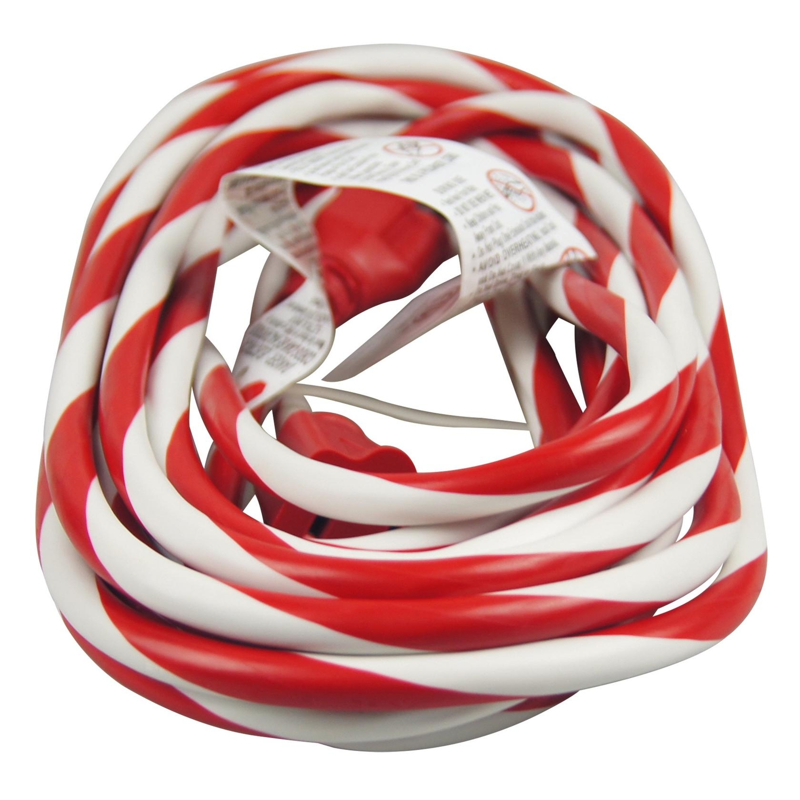 Hyper Tough 1-Outlet 25FT Candy Cane Extension Cord, Red/White