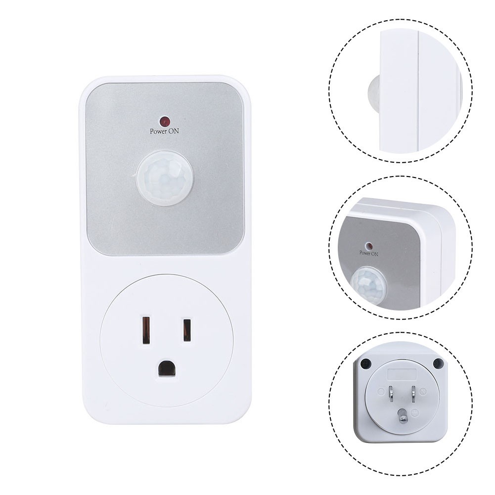 1800W PIR Sensor Power Socket Switch for Living Room and Garage Lights