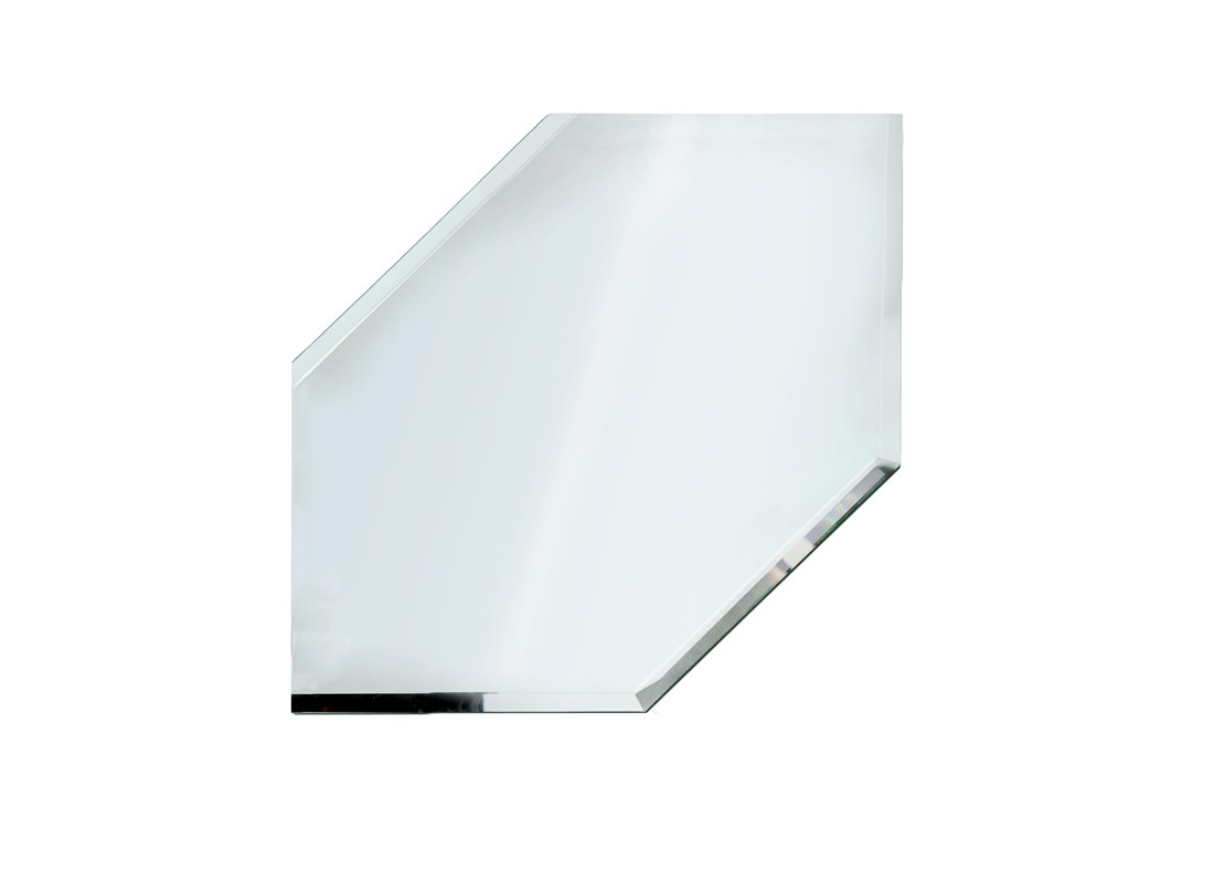 FHC BVM2E4 4″ Emerald Corner 4 Sides Beveled Clear Mirror Glass