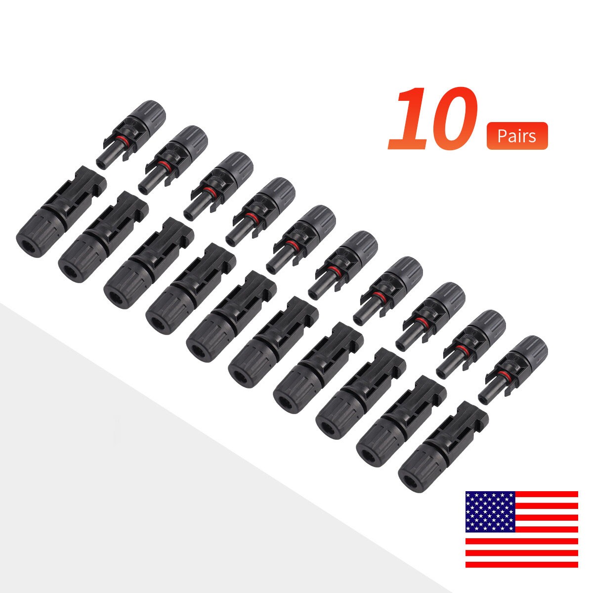 Male Female Wire Cable Connector Set Solar Panel Waterproof Connectors