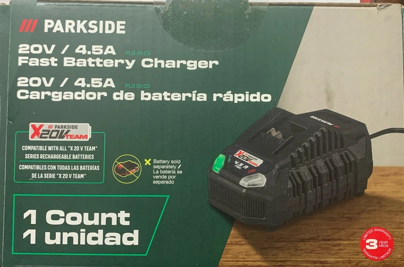 Parkside PLG 20 C3 20V 4.5A Fast Battery Charger – X20V Team Series