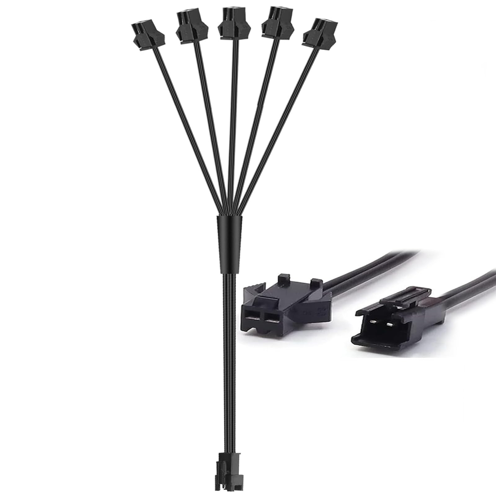 5 to 1 Female Extension Core Splitter Y Cable Wire Cold Light Connector 2-Pin…