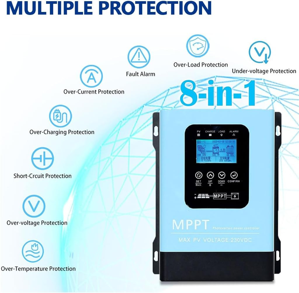 120A MPPT Solar Charge Controller,12V 24V 36V 48V 60V 72V 84V 96V Solar Battery