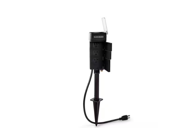 BLACK+DECKER Garden Stake 6 Grounded Outlets Tools Timer Waterproof Outlet Timer