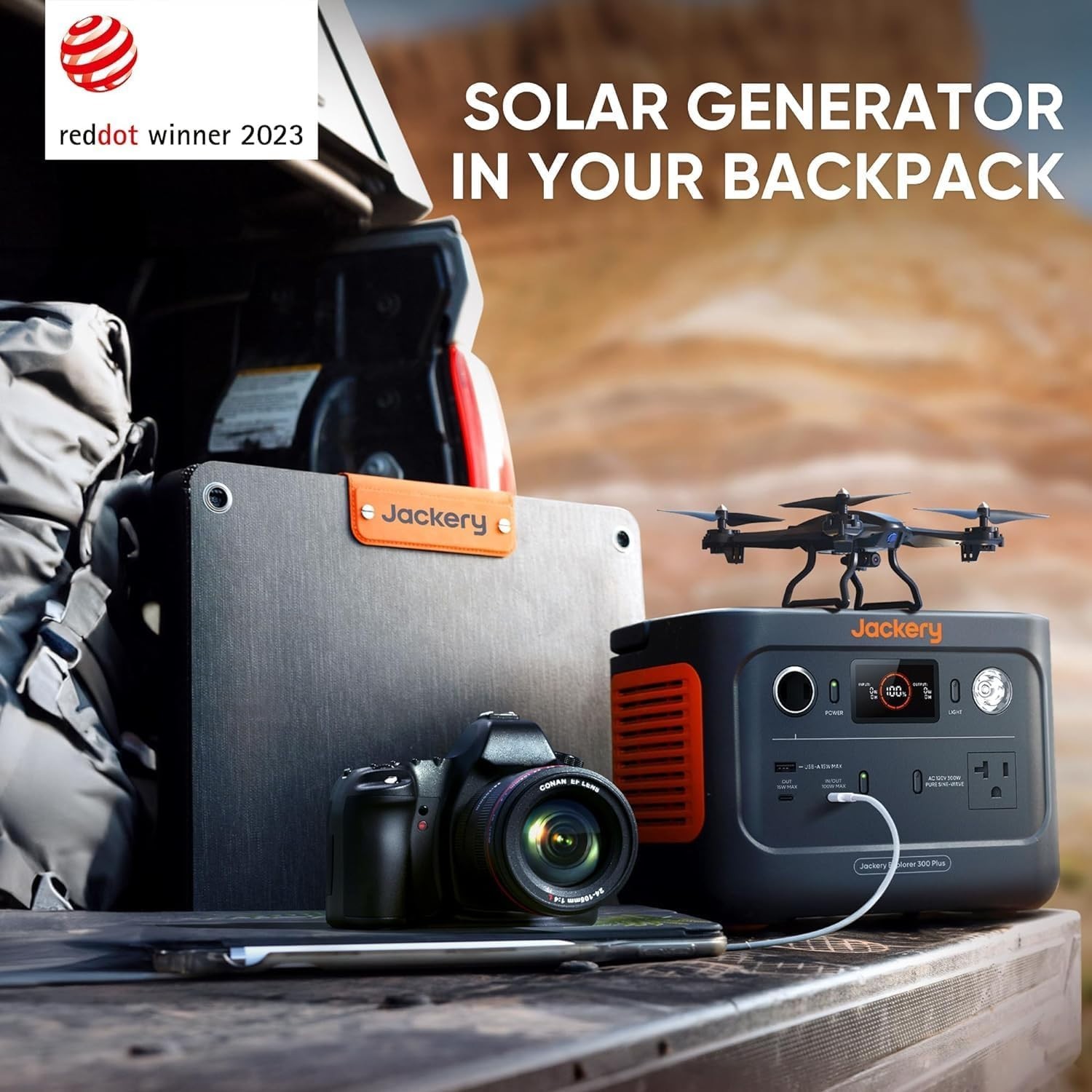 Jackery Refurbished Explorer 300 Plus Power Station with 40W Solar Panel