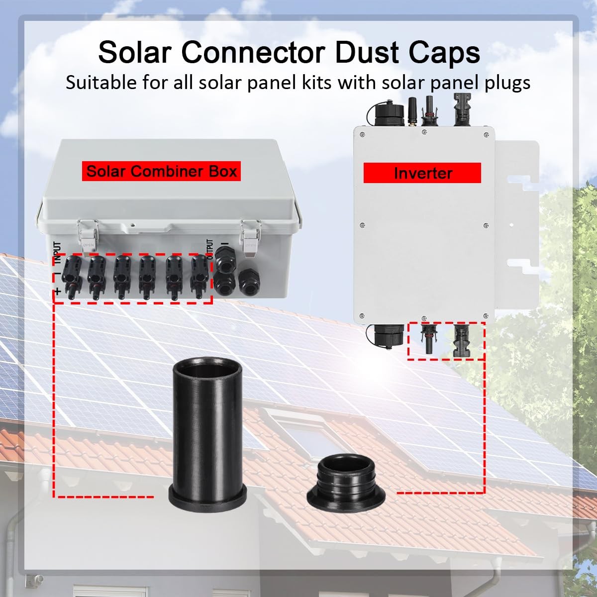 ELFCULB Solar Panel Plug Caps Weather Resistant Dust Male and Female Cap for …