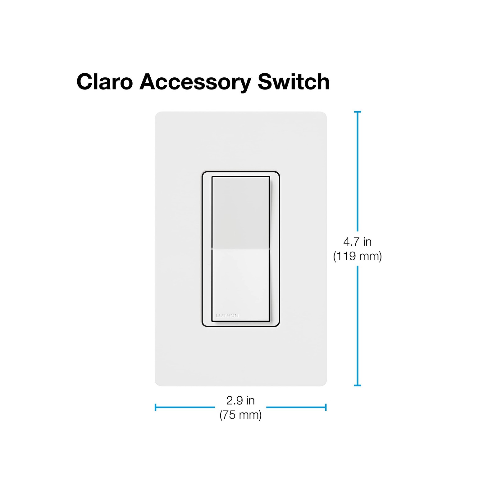 Lutron Caseta Smart Claro Accessory Switch for 3 way – For use only with D