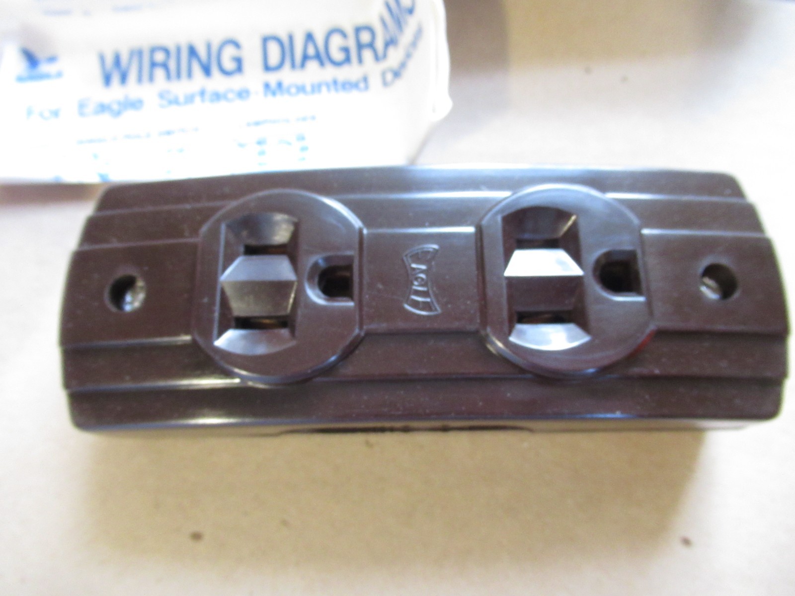 Surface Mount Duplex Receptacle Brown Eagle NIB 15A-125V 2 Pole 3 Wire Grounding