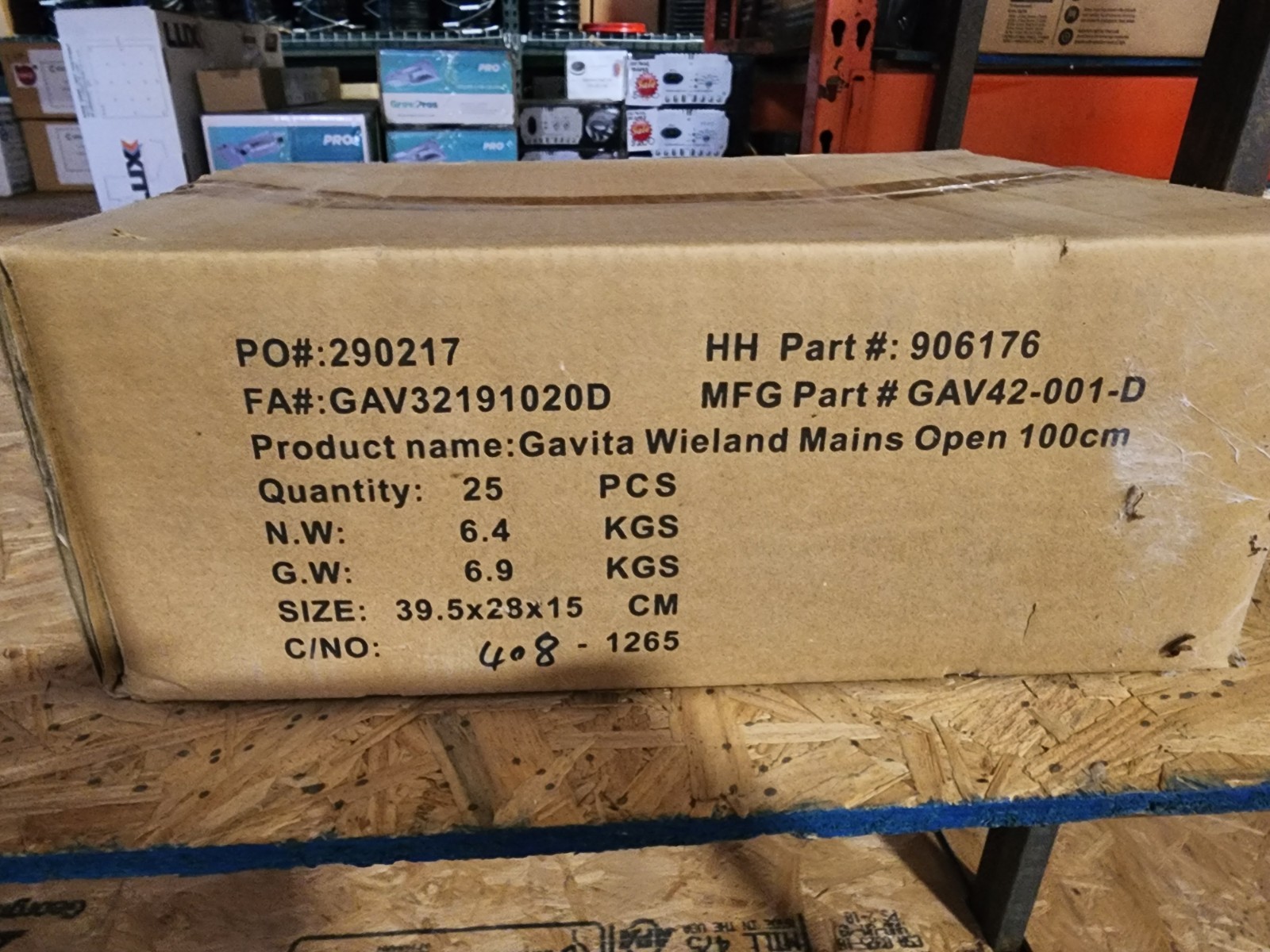 Gavita Wieland Mains Power Cord / 1 m/ 3 ft HGC906176 1 each