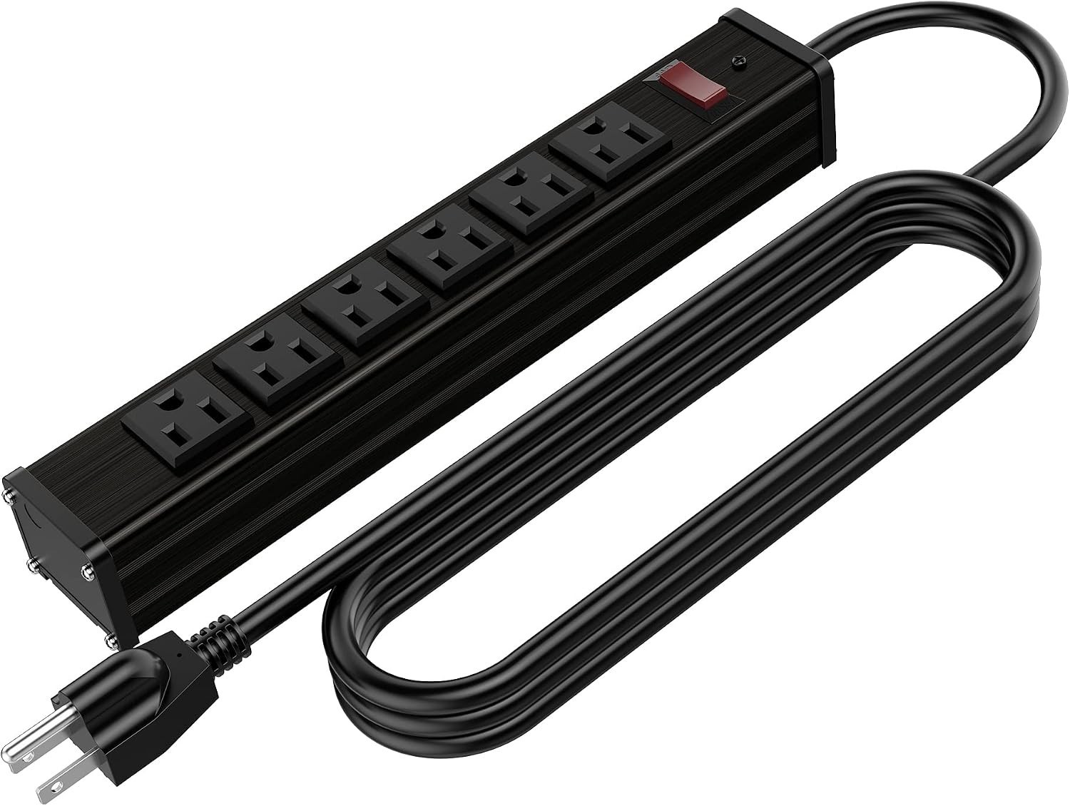Wall-Mount 6 Outlet Heavy Duty Power Strip – Ideal for Workstations & Workshops