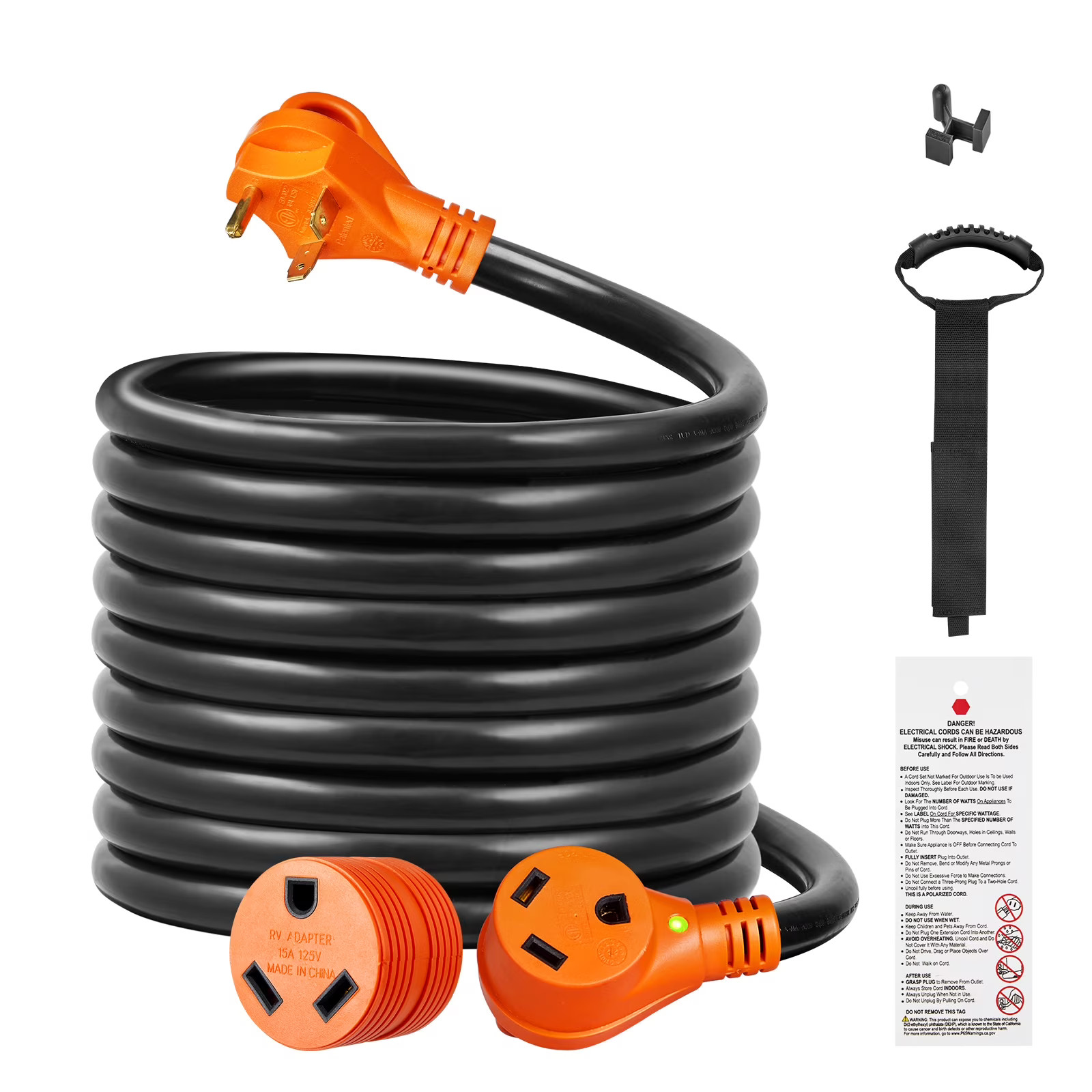 ETL Certified STW Heavy Duty RV Power Cable for Camper, Trailer & Generator