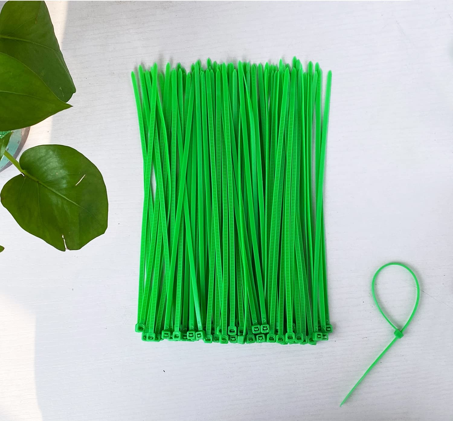 Oksdown Green Garden Zip Ties 8 Inch 3.6MM 100 Pack Self 8″ (40lb),