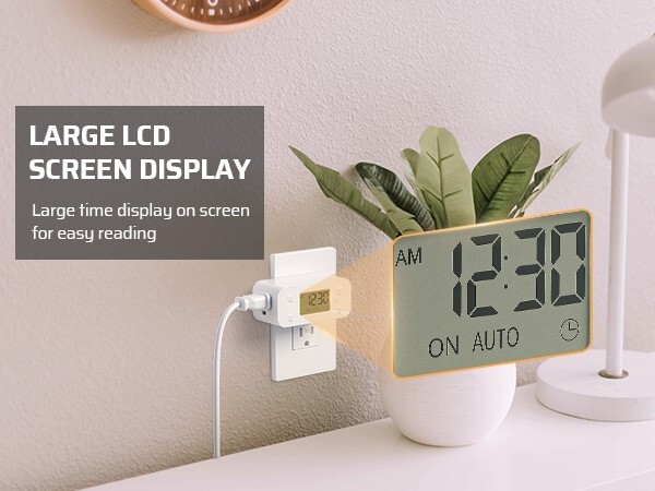 DEWENWILS 24 Hour Programmable Digital Timer Outlet, 2 Pack 3 Prong, 1/2 HP