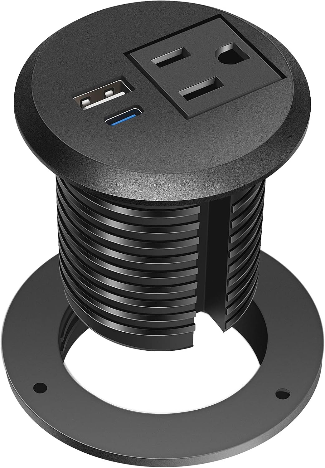 Desktop Power Grommet, 2 Inch, USB C PD 20W Fast Charging Station, Desk Hole Rec