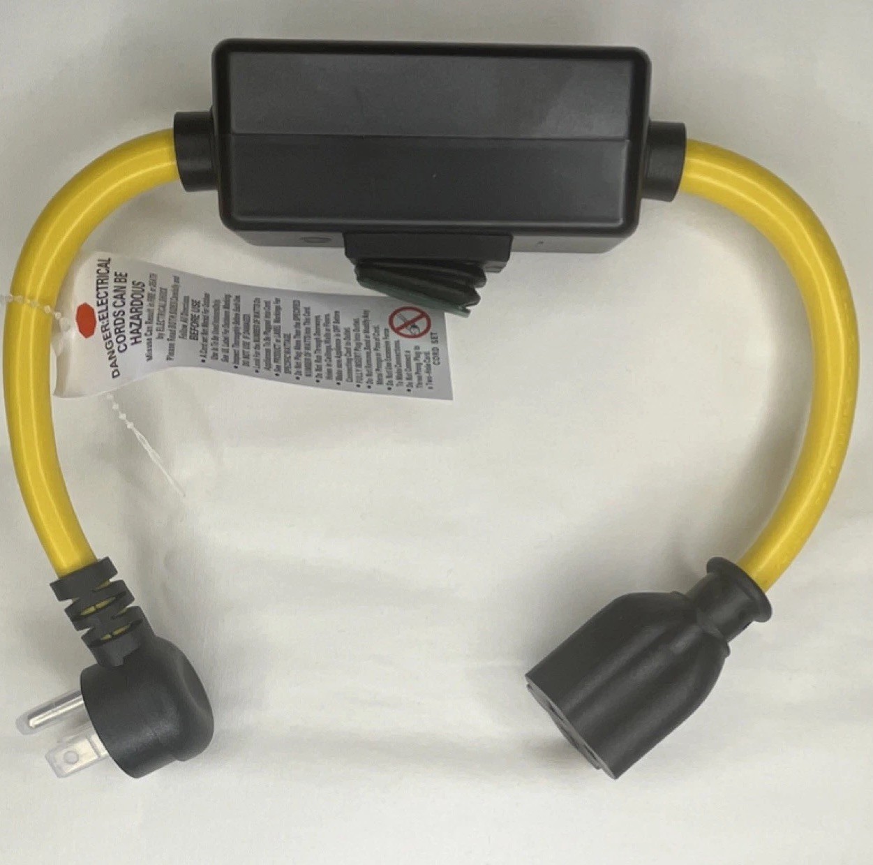 Plugrand 1.5 ft Yellow Extension Cord Waterproof Switch Angled Plug PC-0080-015F