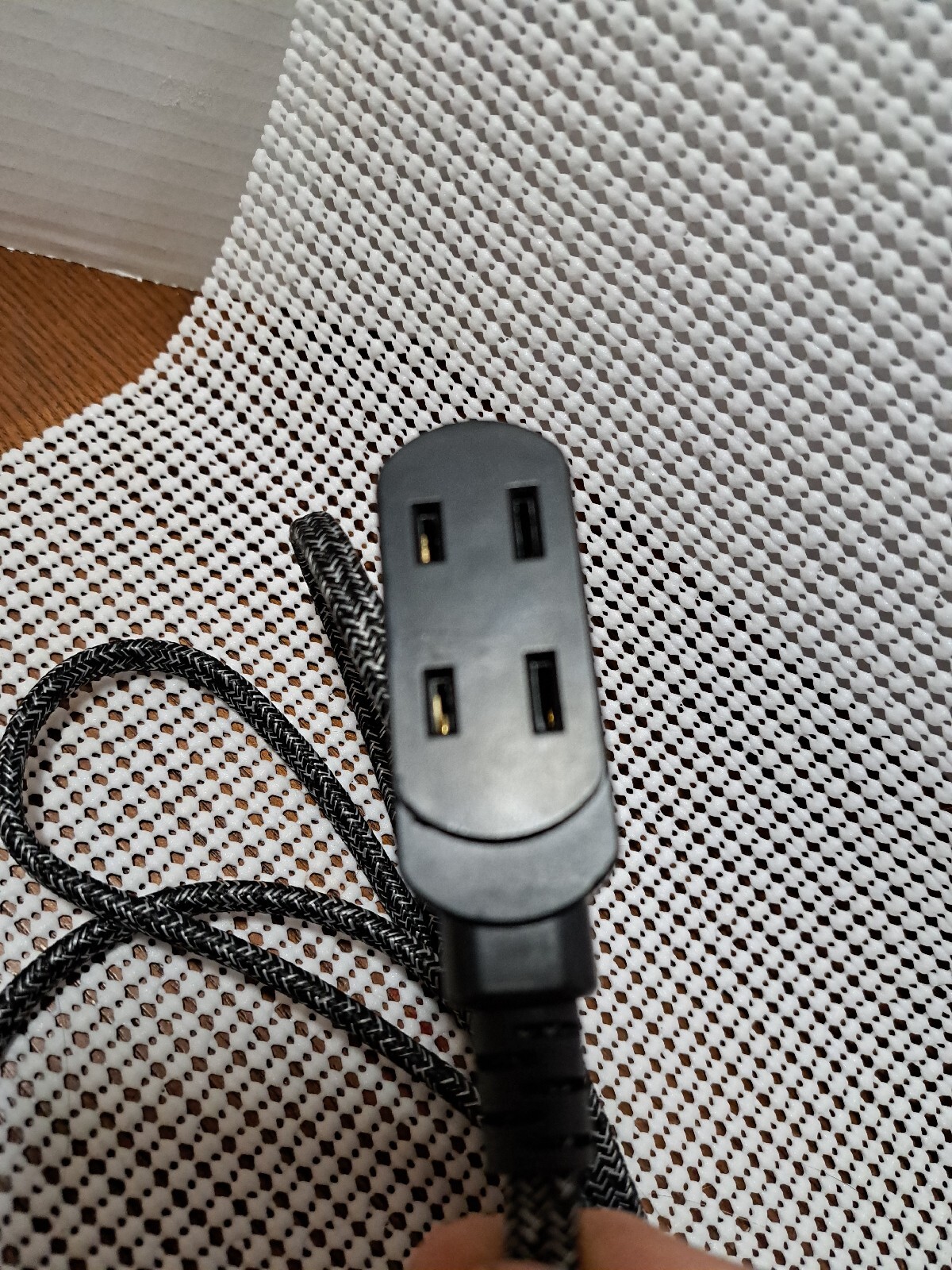 8′ Extension Cord Braided Fabric Cable Flat Plug Polarized Electrical Supplies