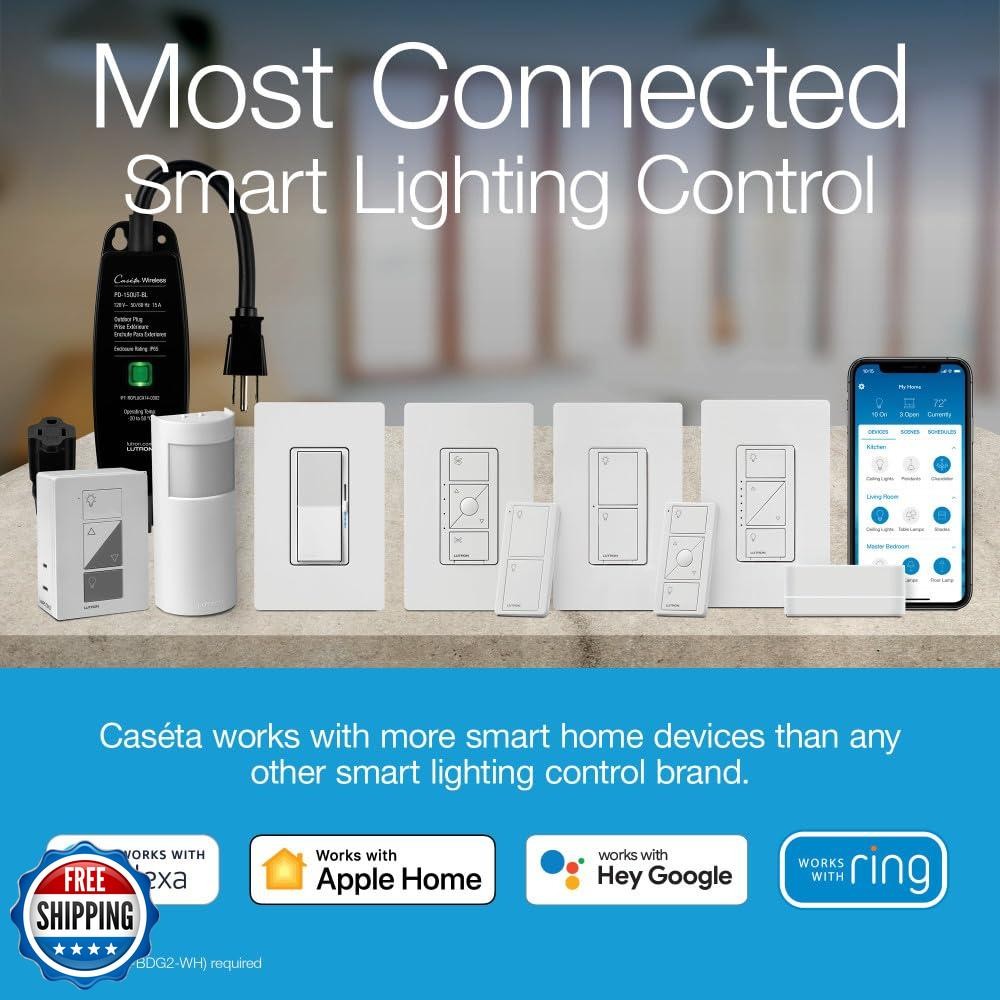 Lutron Diva Smart Dimmer Light Switch for Caseta Lighting (Lutron