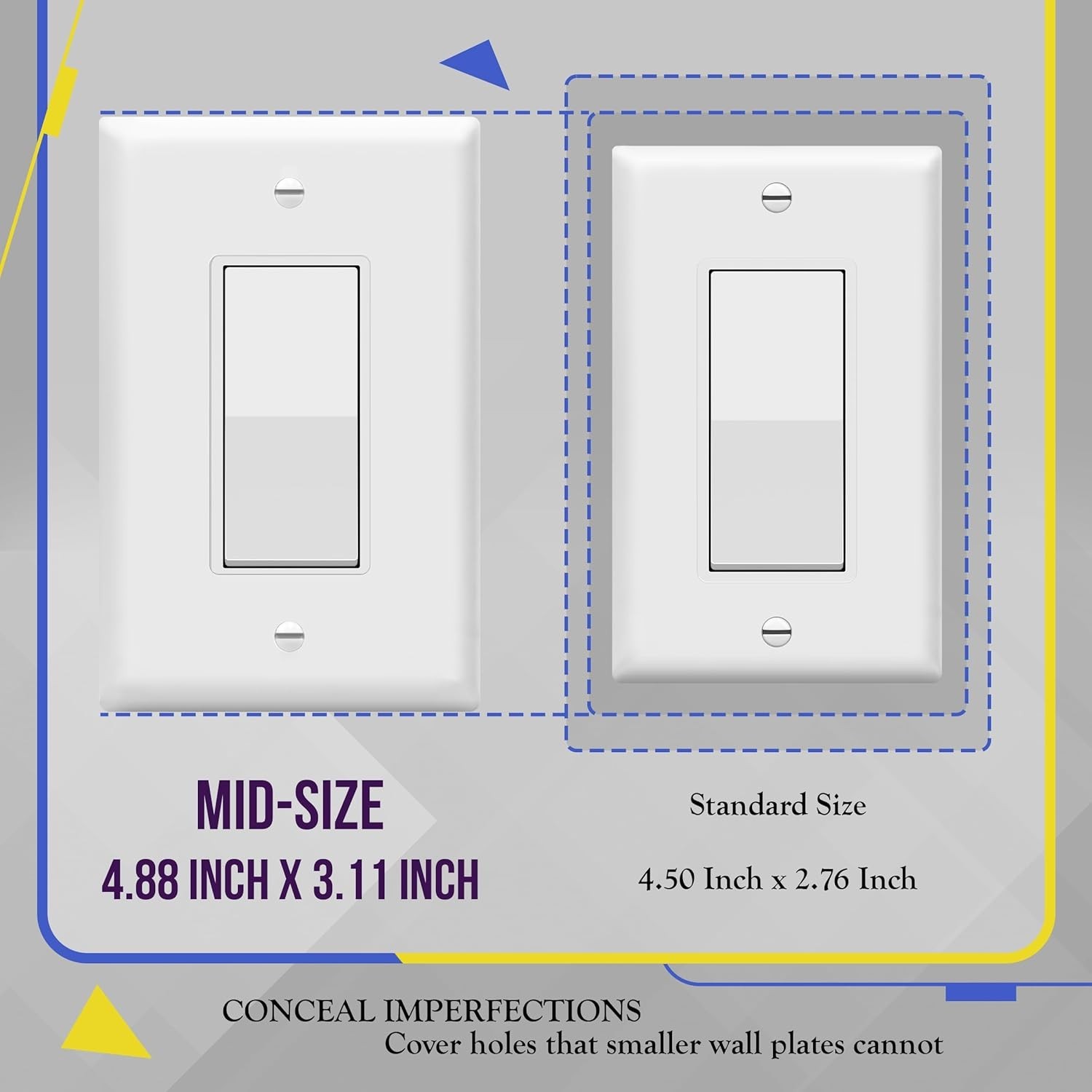 Mid-Size Glossy Decorator Wall Plate – Durable Polycarbonate, 1-Gang Design