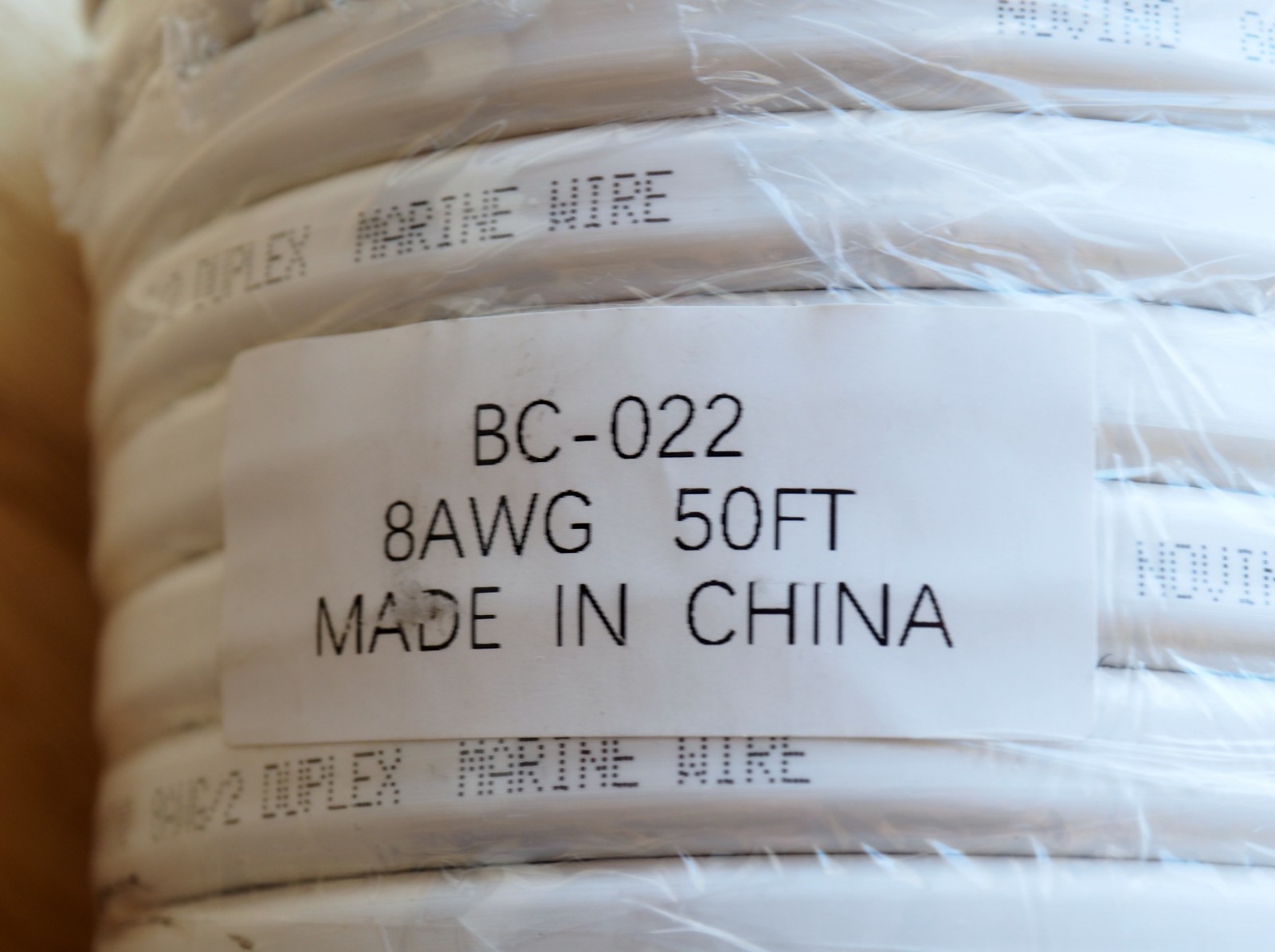 50FT Novino BC-022 Duplex Marine Grade Wire Tinned Copper OFC Automotive Boat