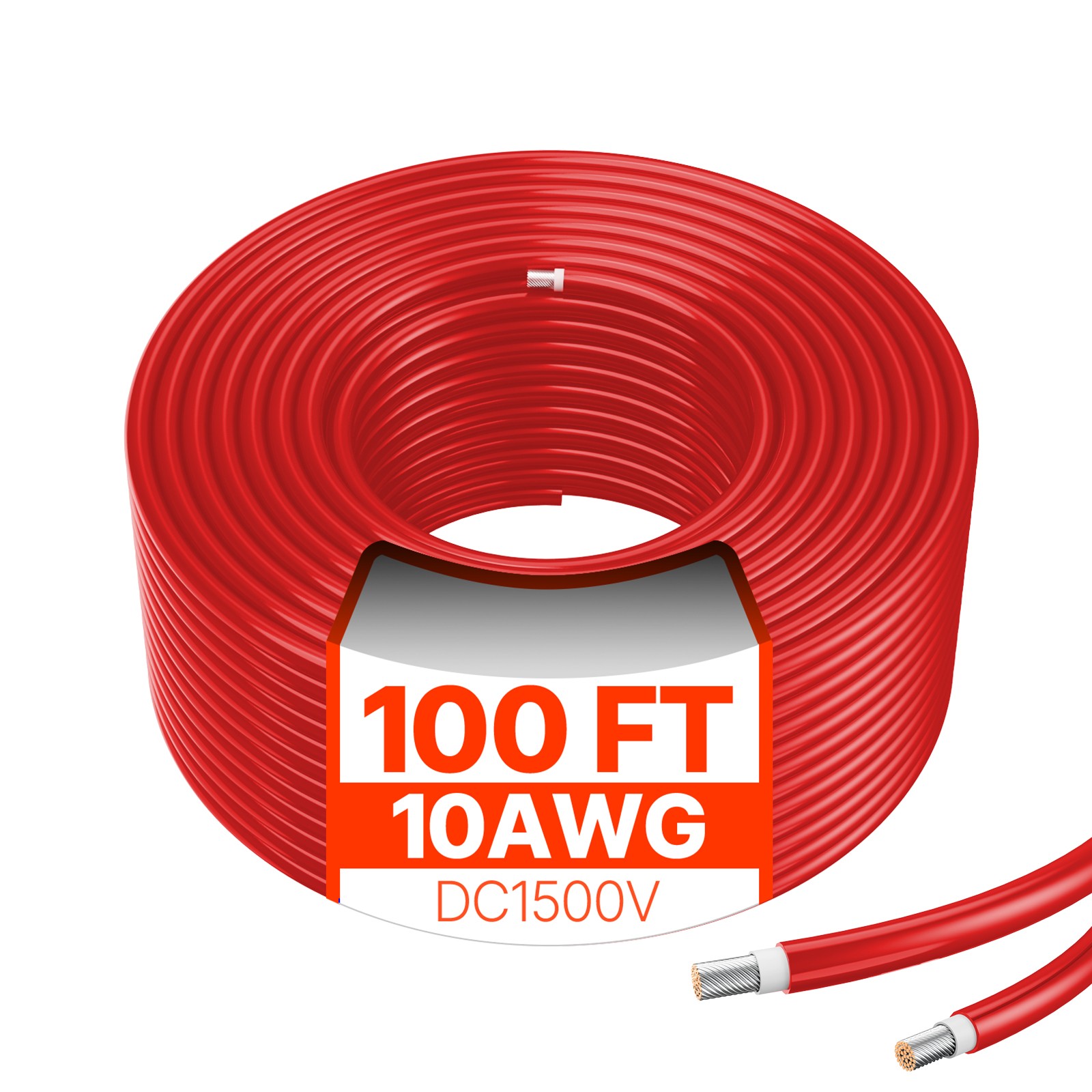 Uimoso 100FT Solar Panel Extension Cable 10AWG Waterproof PV 6mm² Cable Red
