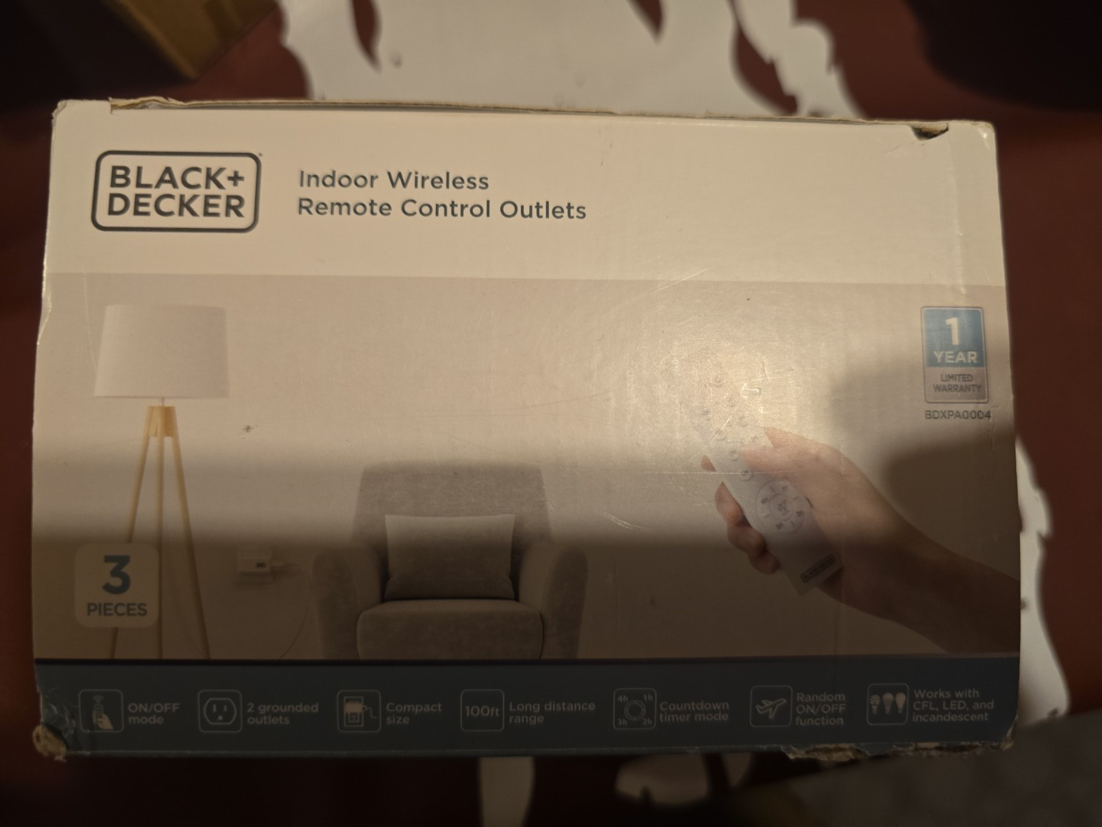 Black+Decker Indoor Wireless Remote Control 3 Pieces/ 2 Outlets